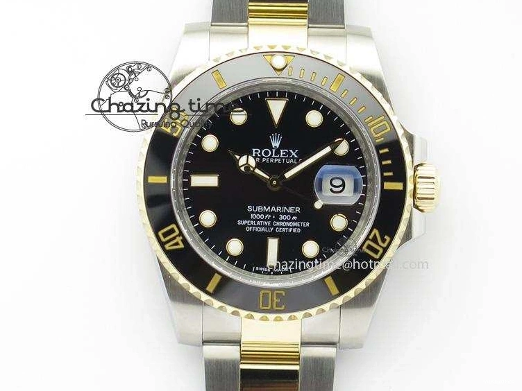 Submariner Dial Edition Bracelet Bezel SS Noob 1:1 YG Best Wrapped On LN 116613 A2836 Black YG 0212